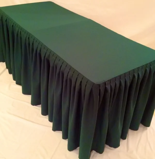 New Tablecloth Market 6' Fitted Polyester Double Pleated Table Skirting Cover W/top Topper 21 Colors"