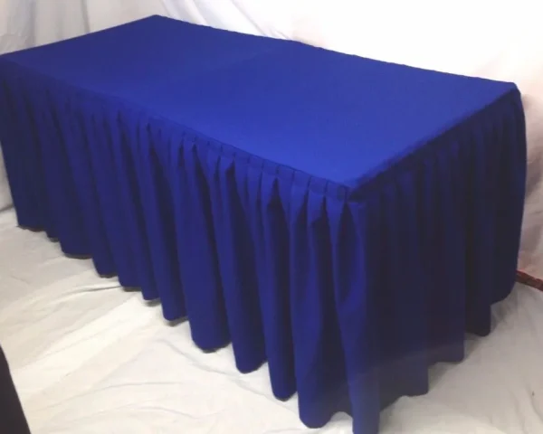 New Tablecloth Market 6' Fitted Polyester Double Pleated Table Skirting Cover W/top Topper 21 Colors"