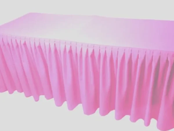 New Tablecloth Market 6' Fitted Polyester Double Pleated Table Skirting Cover W/top Topper 21 Colors"