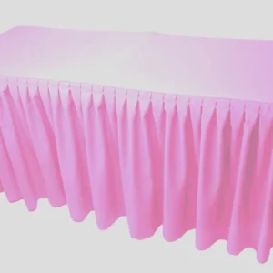 Best Tablecloth Market 5' Fitted Polyester Double Pleated Table Skirting Cover W/top Topper 21 Colors