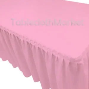 New Tablecloth Market 8' Fitted Polyester Single Pleated Table Skirting Cover W/top Topper 24 Colors"