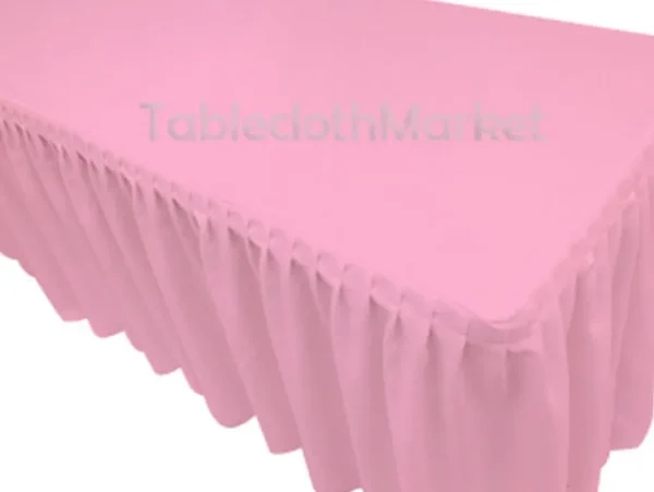 New Tablecloth Market 8' Fitted Polyester Single Pleated Table Skirting Cover W/top Topper 24 Colors"