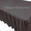 Outlet Tablecloth Market 5' Fitted Polyester SINGLE Pleated Table Skirting Cover w/Top Topper 24 COLORS"