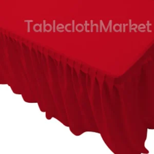 Clearance Tablecloth Market 4' Fitted Polyester Single Pleated Table Skirting Cover W/top Topper 24 Colors