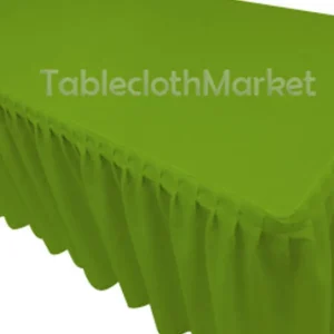 Discount Tablecloth Market 6' Fitted Polyester Single Pleated Table Skirting Cover W/top Topper 24 Colors