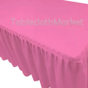 Clearance Tablecloth Market 4' Fitted Polyester Single Pleated Table Skirting Cover W/top Topper 24 Colors