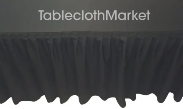 Discount Tablecloth Market 6' Fitted Polyester Single Pleated Table Skirting Cover W/top Topper 24 Colors