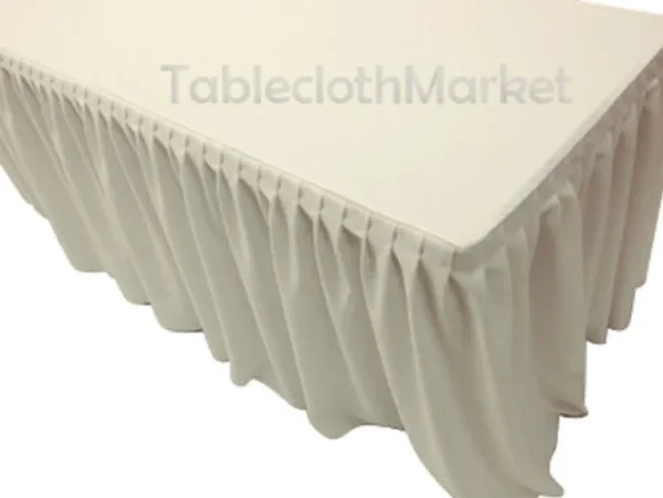 New Tablecloth Market 8' Fitted Polyester Single Pleated Table Skirting Cover W/top Topper 24 Colors"