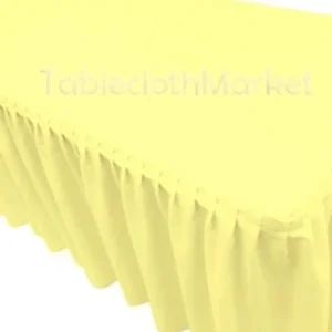 Clearance Tablecloth Market 4' Fitted Polyester Single Pleated Table Skirting Cover W/top Topper 24 Colors