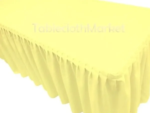 Clearance Tablecloth Market 4' Fitted Polyester Single Pleated Table Skirting Cover W/top Topper 24 Colors"