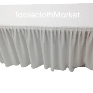 Discount Tablecloth Market 6' Fitted Polyester Single Pleated Table Skirting Cover W/top Topper 24 Colors