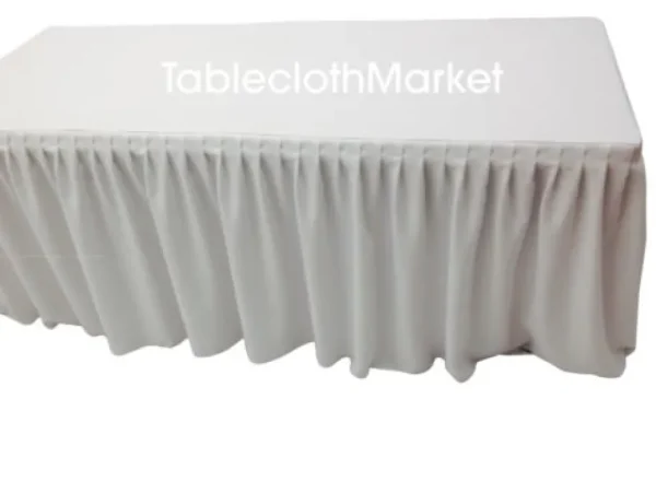 Discount Tablecloth Market 6' Fitted Polyester Single Pleated Table Skirting Cover W/top Topper 24 Colors