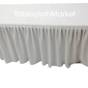 New Tablecloth Market 8' Fitted Polyester Single Pleated Table Skirting Cover W/top Topper 24 Colors