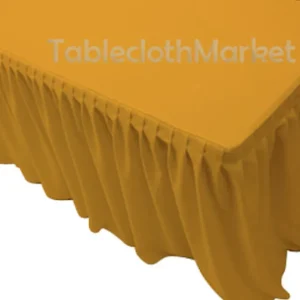 Clearance Tablecloth Market 4' Fitted Polyester Single Pleated Table Skirting Cover W/top Topper 24 Colors