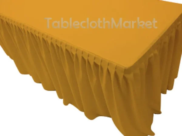 Clearance Tablecloth Market 4' Fitted Polyester Single Pleated Table Skirting Cover W/top Topper 24 Colors"