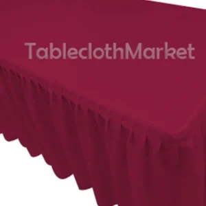 Outlet Tablecloth Market 5' Fitted Polyester SINGLE Pleated Table Skirting Cover w/Top Topper 24 COLORS