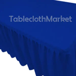 New Tablecloth Market 8' Fitted Polyester Single Pleated Table Skirting Cover W/top Topper 24 Colors