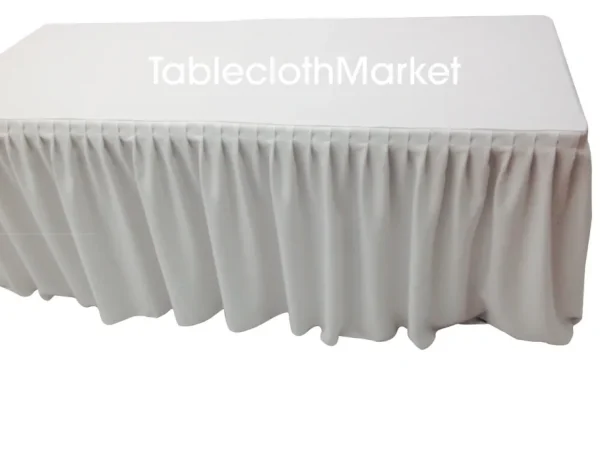 New Tablecloth Market 8' Fitted Polyester Single Pleated Table Skirting Cover W/top Topper 24 Colors"