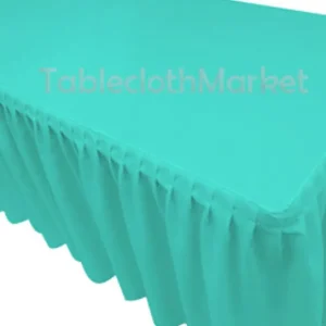 Discount Tablecloth Market 6' Fitted Polyester Single Pleated Table Skirting Cover W/top Topper 24 Colors