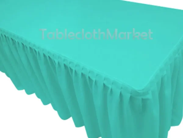 Discount Tablecloth Market 6' Fitted Polyester Single Pleated Table Skirting Cover W/top Topper 24 Colors