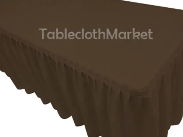 Clearance Tablecloth Market 4' Fitted Polyester Single Pleated Table Skirting Cover W/top Topper 24 Colors"