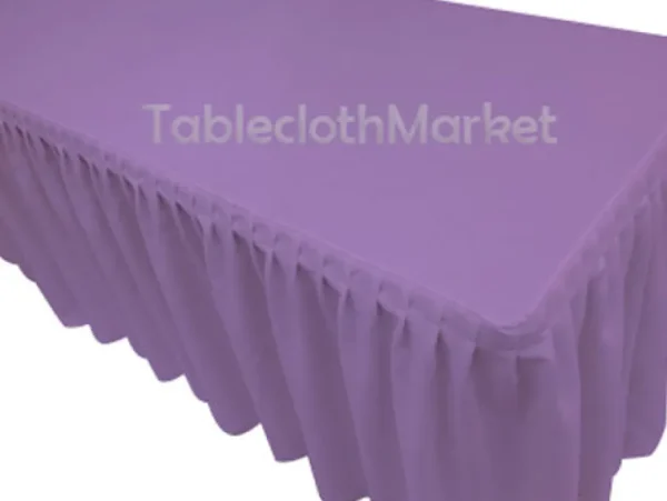 Discount Tablecloth Market 6' Fitted Polyester Single Pleated Table Skirting Cover W/top Topper 24 Colors