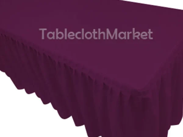 Discount Tablecloth Market 6' Fitted Polyester Single Pleated Table Skirting Cover W/top Topper 24 Colors