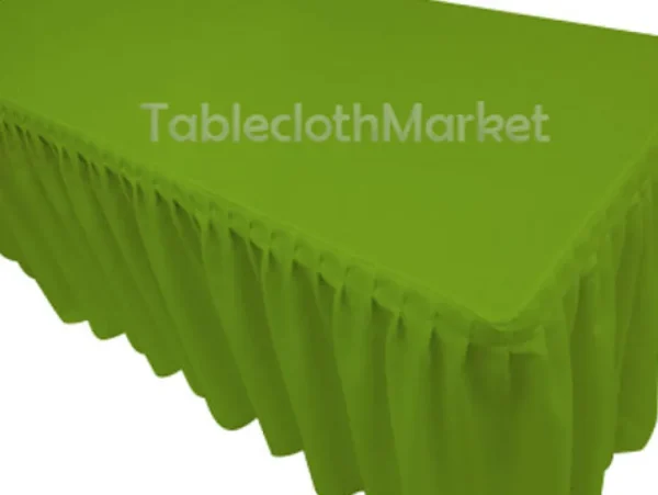 New Tablecloth Market 8' Fitted Polyester Single Pleated Table Skirting Cover W/top Topper 24 Colors"