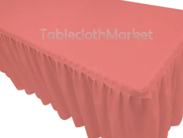 Clearance Tablecloth Market 4' Fitted Polyester Single Pleated Table Skirting Cover W/top Topper 24 Colors"