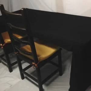 Best Tablecloth Market 6' Fitted Polyester Tablecloth Open Back Table Cover Trade Show Booth Dj Black