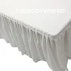 New Tablecloth Market 5' Fitted Single Pleated Table Skirting Cover W/ Top Topper Table Cover - White"