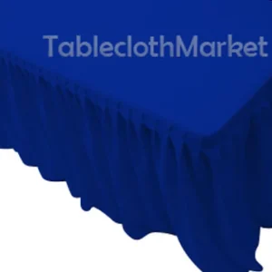 Online Tablecloth Market 5' Fitted Table Skirting Cover w/Top Topper Single Pleated Trade show Royal Blue"