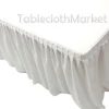 Outlet Tablecloth Market 4' Fitted Table Skirting Cover W/ Top Topper Single Pleated Wedding White"