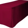 Fashion Tablecloth Market 8' Ft. Feet Fitted Polyester Tablecloth Trade Show Booth Table Cover Burgundy"