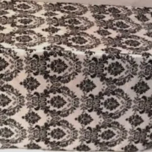 Fashion Tablecloth Market 4' ft. Fitted Black White Damask Flocked Taffeta Tablecloth table cover Wedding