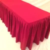 Sale Tablecloth Market 6' Ft. Fitted Polyester Double Pleated Table Skirt Cover W/top Topper Shows Red"