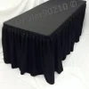 New Tablecloth Market 8' Ft. Fitted Polyester Double Pleated Table Skirting Cover W/top Topper Black"