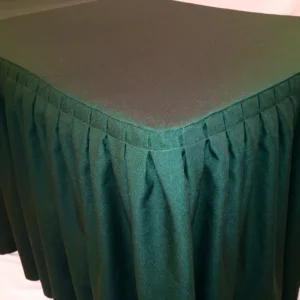 Discount Tablecloth Market 5' ft. Fitted Polyester Double Pleated Table Skirting Cover w/Top Topper Green