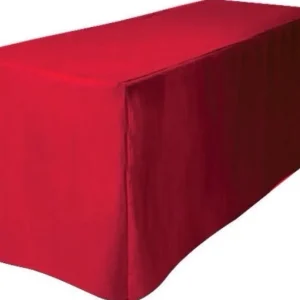 Hot Tablecloth Market 8' Ft. Fitted Polyester Table Cover Trade Show Booth Banquet Dj Tablecloth Red