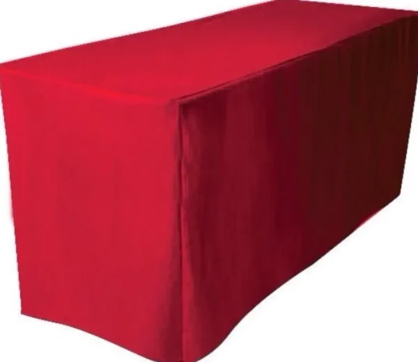 Hot Tablecloth Market 8' Ft. Fitted Polyester Table Cover Trade Show Booth Banquet Dj Tablecloth Red"