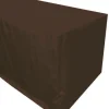 Discount Tablecloth Market 8' Ft. Fitted Polyester Tablecloth Trade Show Booth Wedding Dj Table Cover Brown"