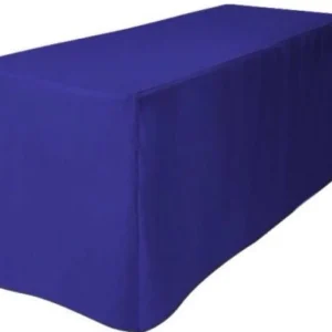 Sale Tablecloth Market 8' Ft. Fitted Polyester Tablecloth Trade Show Booth Dj Table Cover Royal Blue"