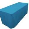 Clearance Tablecloth Market 8' ft. Fitted Polyester Table Cover Trade Show Event Tablecloth Turquoise Blue"