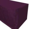 New Tablecloth Market 6' Ft. Fitted Polyester Tablecloth Trade Show Booth Table Cover Eggplant Purple"