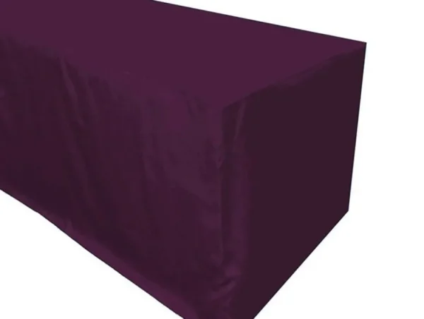 New Tablecloth Market 6' Ft. Fitted Polyester Tablecloth Trade Show Booth Table Cover Eggplant Purple"