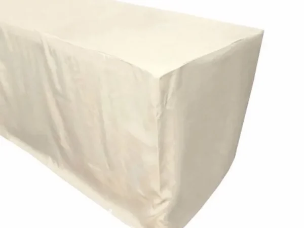 Hot Tablecloth Market 8' Ft. Fitted Polyester Table Cover Wedding Trade Show Booth Dj Tablecloth Ivory"