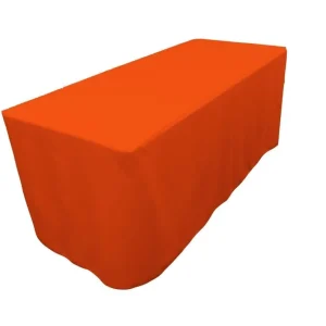 Fashion Tablecloth Market 8' Ft. Fitted Polyester Table Cover Wedding Banquet Event Tablecloth Orange"