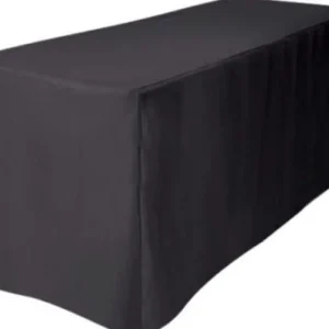 New Tablecloth Market 6' Ft. Fitted Polyester Tablecloth Table Cover Wedding Banquet Event Party Black"