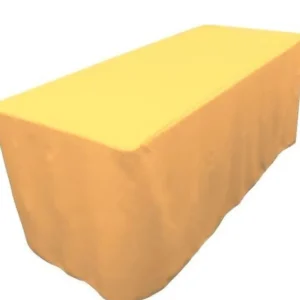 New Tablecloth Market 6' Ft. Fitted Polyester Tablecloth Wedding Banquet Event Table Cover - Yellow"