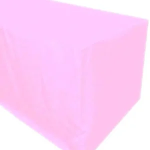 Fashion Tablecloth Market 6' Ft. Fitted Polyester Tablecloth Trade Show Booth Party Table Cover Light Pink"